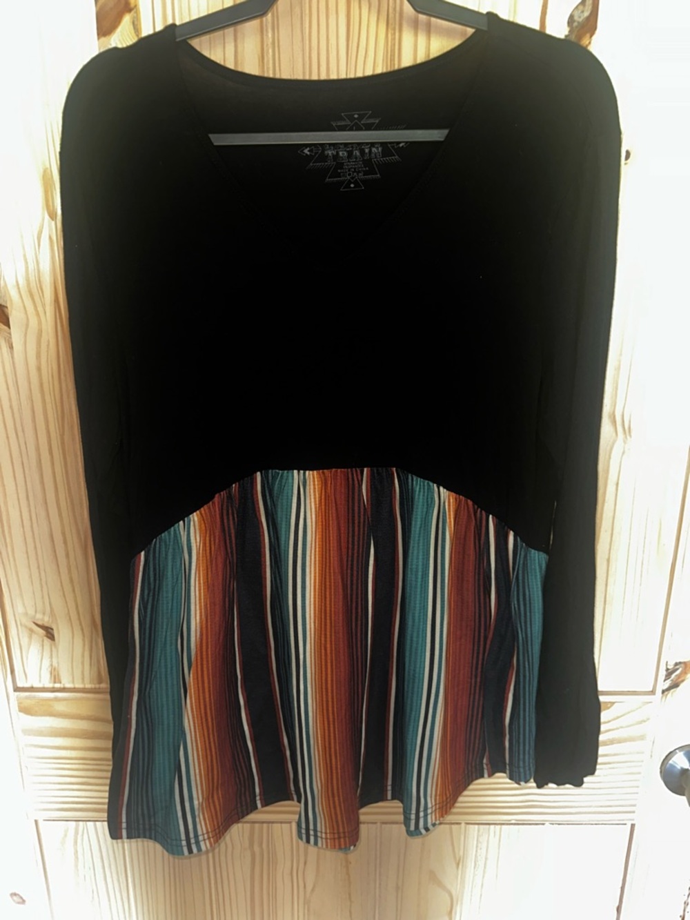Crazy Train Black long sleeve with stripes